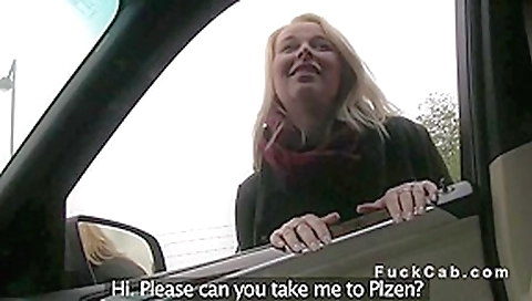 Busty amateur fucked from behind in fake taxi