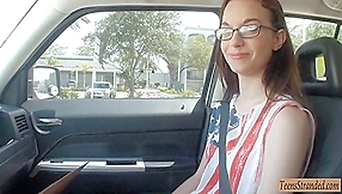 Skinny brunette teenie Tali Dava banged and cum on glasses