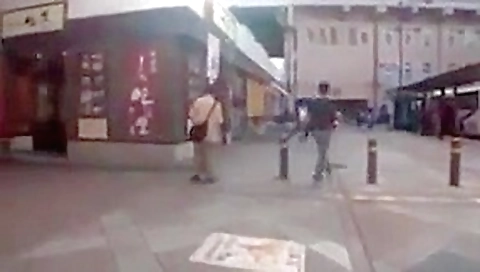 Japanese girl with a nice ass gets fucked on a train