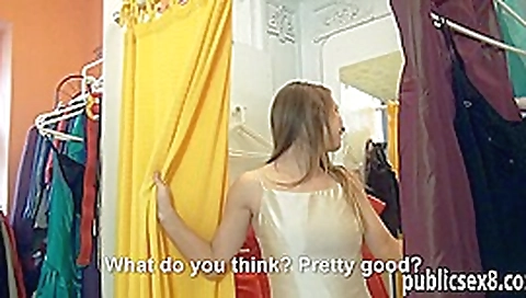 Amateur Czech girl pussy fucked in dressing room for cash