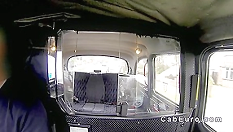 Redhead upskirt flashing in fake taxi