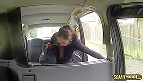 Horny hot chick Demona gets a free hot ride and gets facial