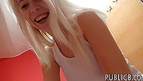 Big tits amateur Euro chick pussy banged on massage table