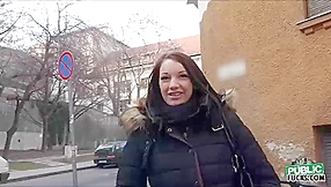 Damn hot brunette Felicia gets tight pussy fucked by total stranger