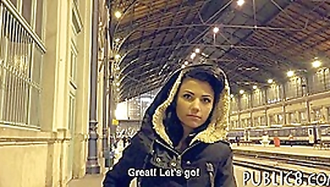 Amateur brunette Eurobabe pussy nailed in exchange for money