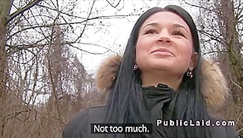 Beautiful Czech babe sucking dick in public pov