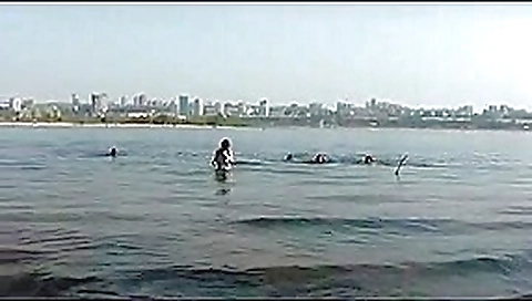 Fishing at the local lake with Russian nude chicks