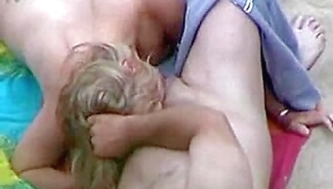 Amateur couple having sex on the beach