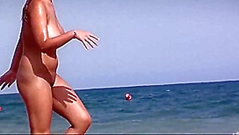 Natural Milky Big Boobs Girl on Nude Beach