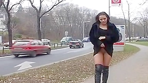 Fabulous flashing video with public scenes 4