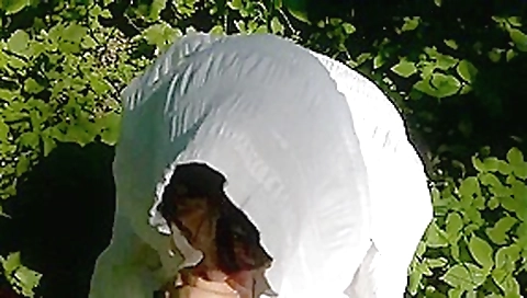 Innocent maid has sex outdoors