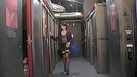 Wife fucking inside a sex shop