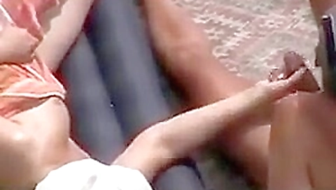 Jerks off guy dick beach