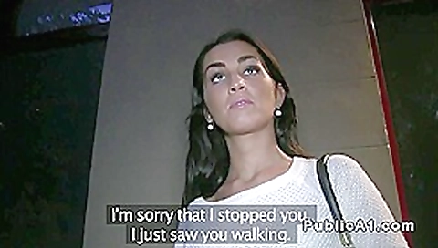 Beautiful Euro babe in public