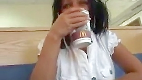 Play in Restaurant and Fuck Outdoor