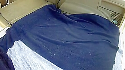 Milf playing with herself in back of car