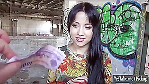 Lovely brunette Eurobabe fucked for cash