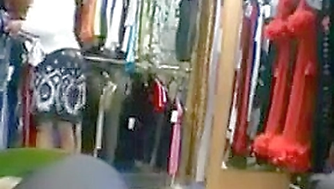 French wife at sex shop trying on outfits and fucking