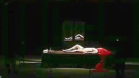 a hairy woman nude in theatre