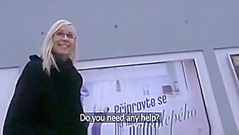 PublicAgent Outdoor fucking with sexy blonde in glasses