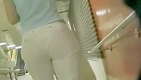 Candid Ass in Sexy White Pants w/ VPL