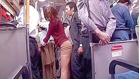 Japanese whore sucks dick in a public bus Japanese whore sucks dick in a public bus