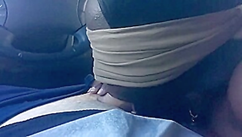 Blindfolded Black teen 18+ Sucks Daddys Big White Cock in Public, Slow Mo