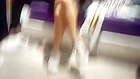 college girl sexy crossed legs gives quick upskirts