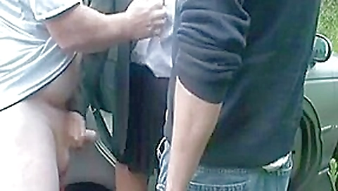 Dogging - wife fucking by strangers in auto parking Dogging - wife fucking by strangers in auto parking