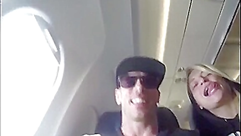 Airplane public blowjob