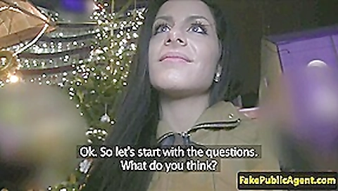 Amateur euro fucked in public for cash