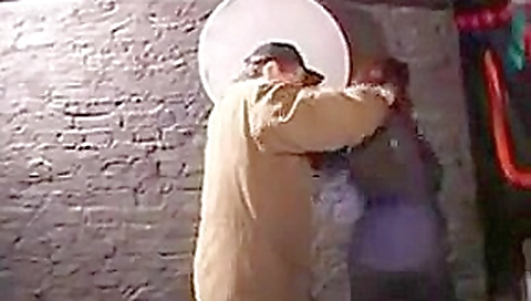 Perverted notary take busty widow to the adult cinema