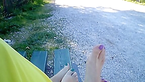 Greek Goddesses making footjob public