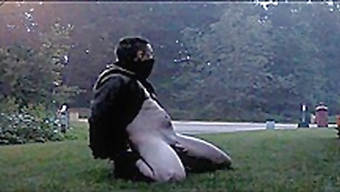 Flashing aside a busy public road