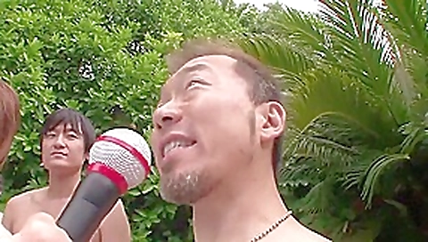 sucking and fucking by Japanese bikini babe in the pool