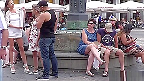 Blonde Slave Wrapped In Public Streets