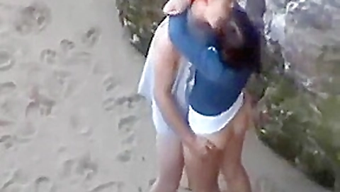 Couple caught fucking in public
