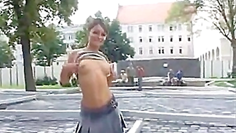 Girl flashing and pissing in public 1