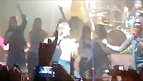 Tits out on stage and in the audience at rock shows