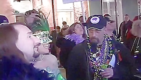 Young Exhibitionists Compete For Cock