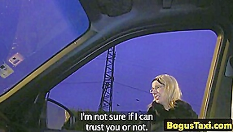 Czech taxi babe blowing cock pov