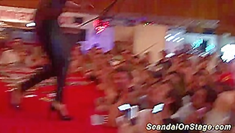 busty babe naked on public stage busty babe naked on public stage