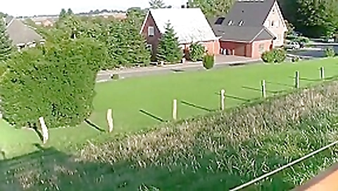 Girl rides quickly for creampie next to public footpath