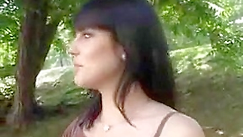 Brunette fucks unknow publicly for money