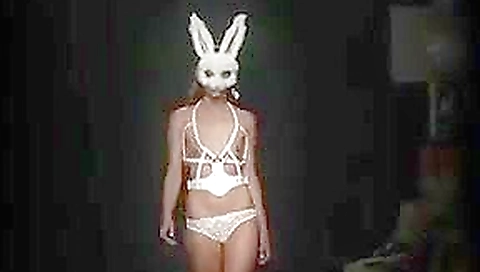 Sexy topless models fetish fashion catwalk show Sexy topless models fetish fashion catwalk show