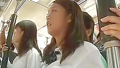 Two schoolgirls 18+ In A Bus