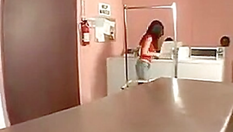 Anal creampie in the laundromat