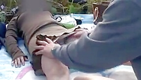 Japanese amateur couple outdoors