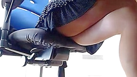 Busty blonde bored at work