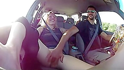 Playing With The GFs Pussy On A Roadtrip